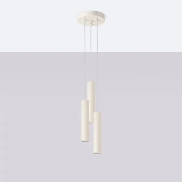 Sollux SL.1482 - Csillár zsinóron LAGOS 3xGU10/10W/230V krémes