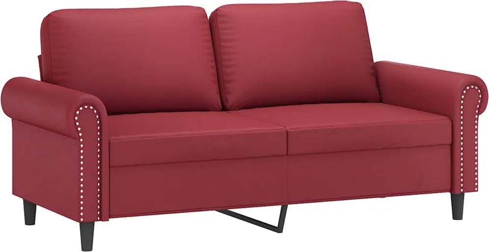 vidaXL 2 személyes bordó színű műbőr kanapé 140 cm