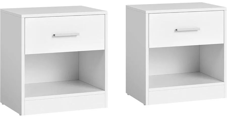 Éjjeliszekrény, 2 darabos szett, fiókkal 28 x 39 x 41 cm fehér