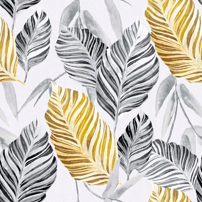 Függönyszövet Sárga Levelek 150 cm széles