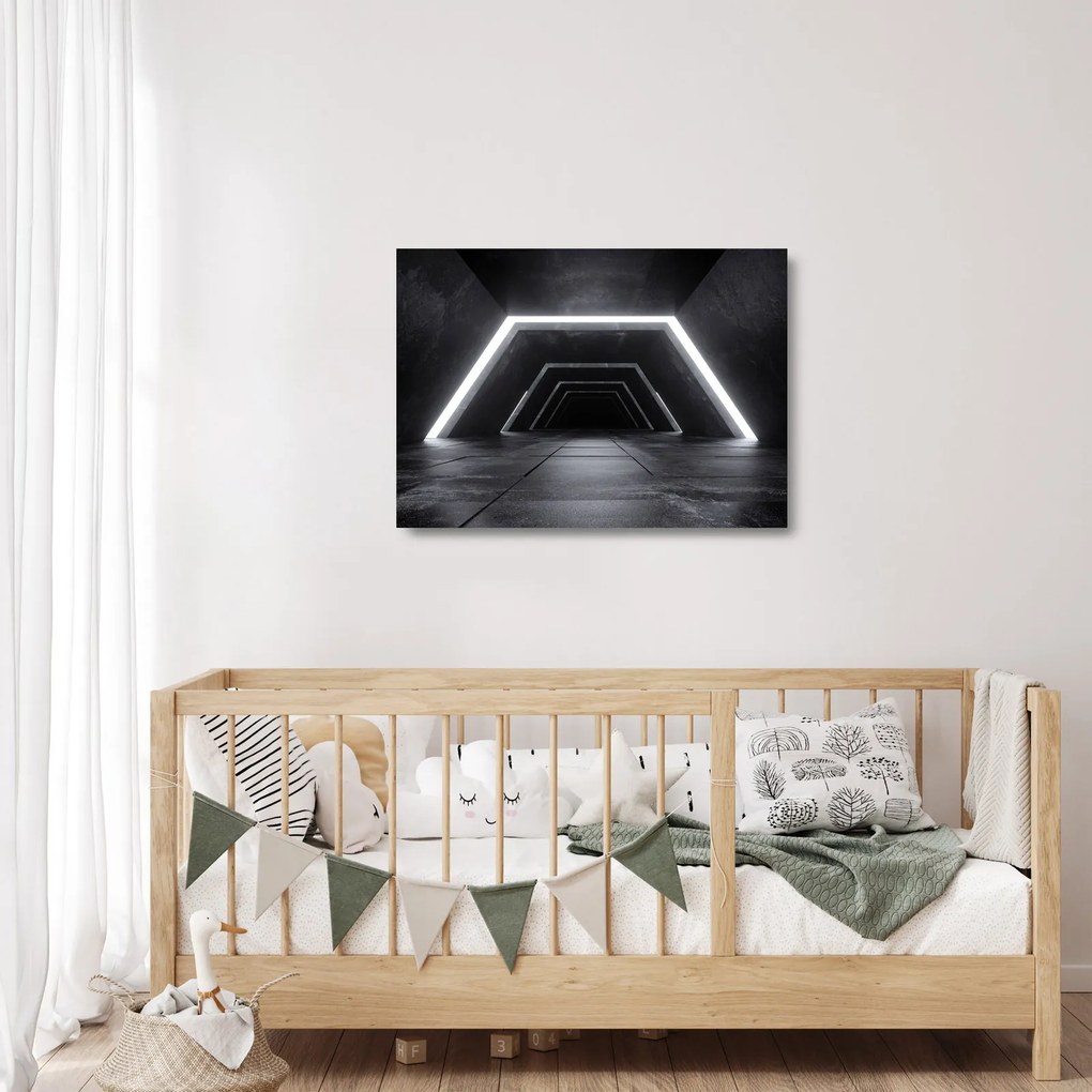 Üveg kép - Futurisztikus alagút (70x50 cm)