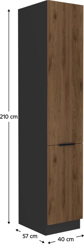 Magas szekrény, okapi dió/fekete, MENZO 40 DK-210 2F