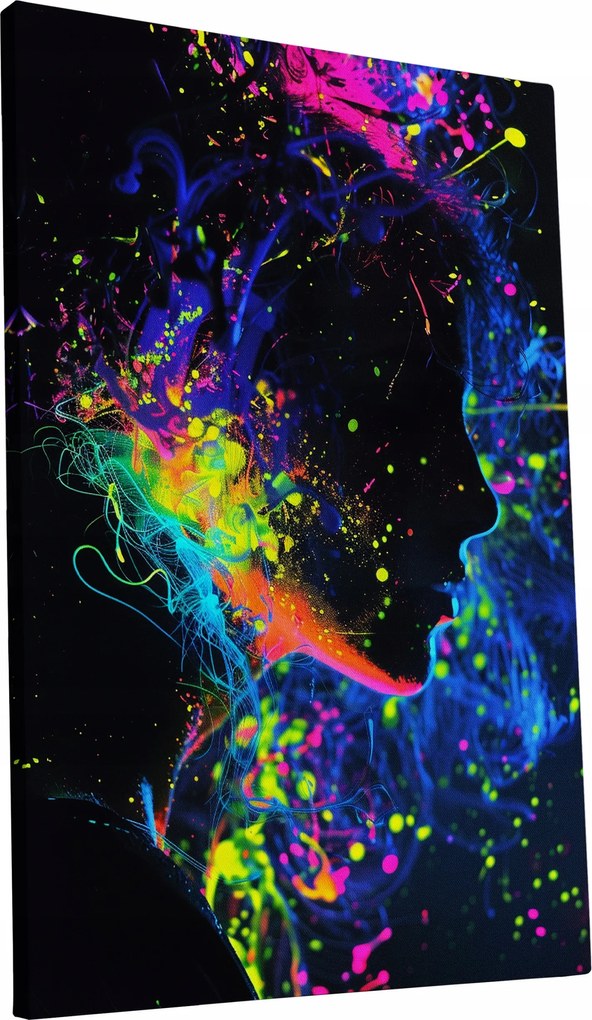 Vászonkép Női portré színes otthon nappali 40x60