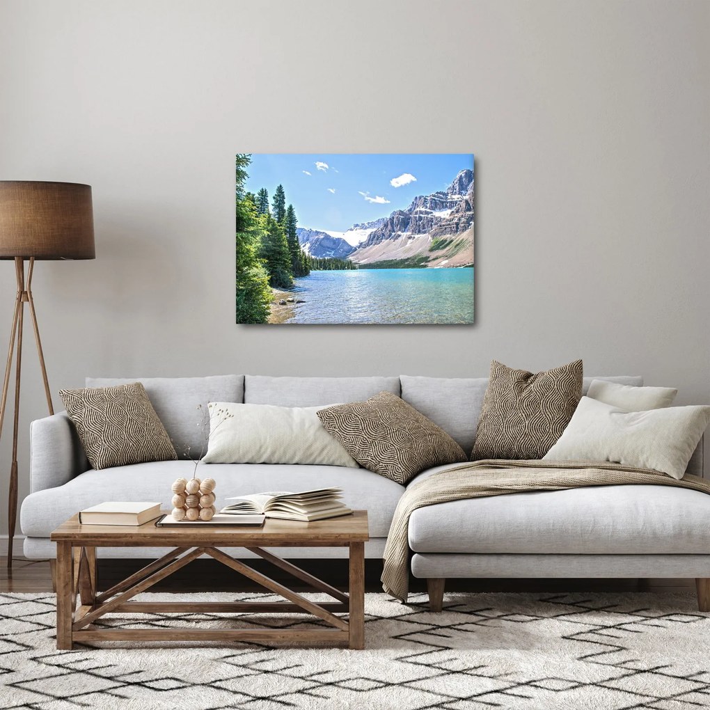 Egy alpesi tó képe (70x50 cm)