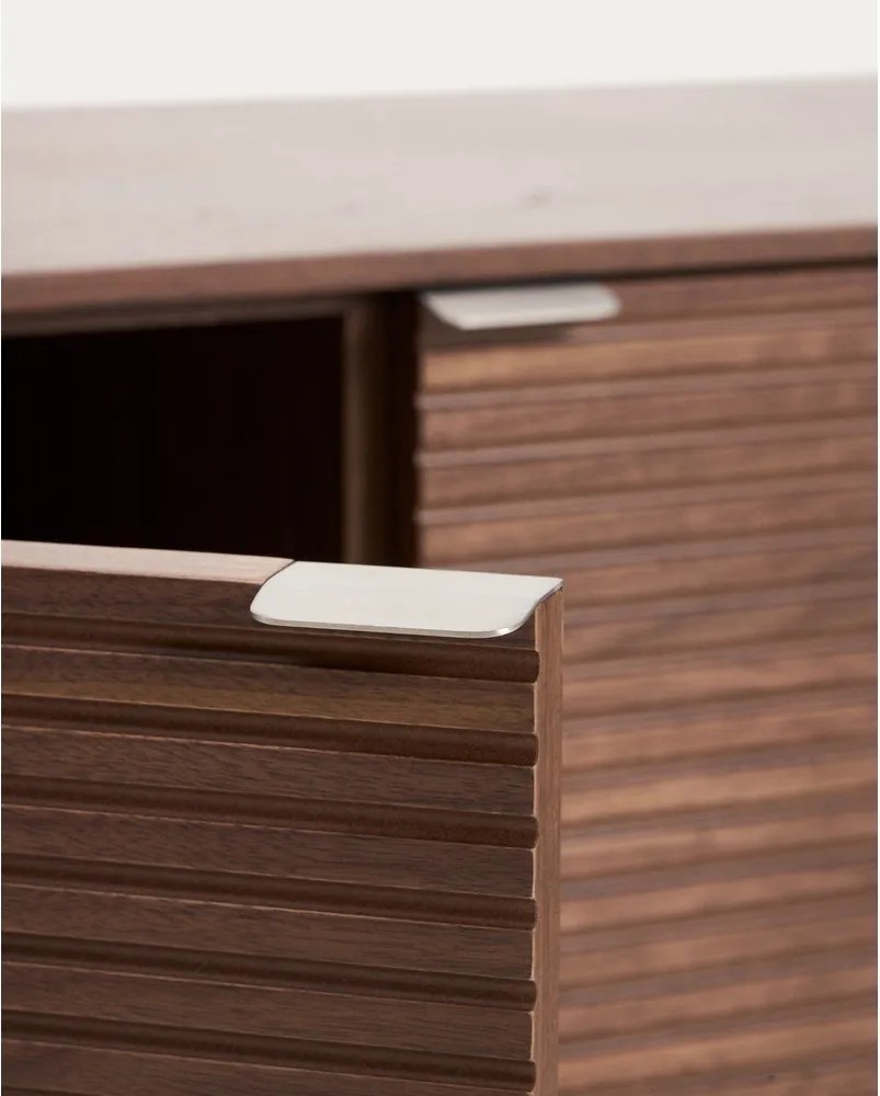 Sötétbarna TV-állvány diófa dekorral 200x46x40 cm Norlen – Kave Home