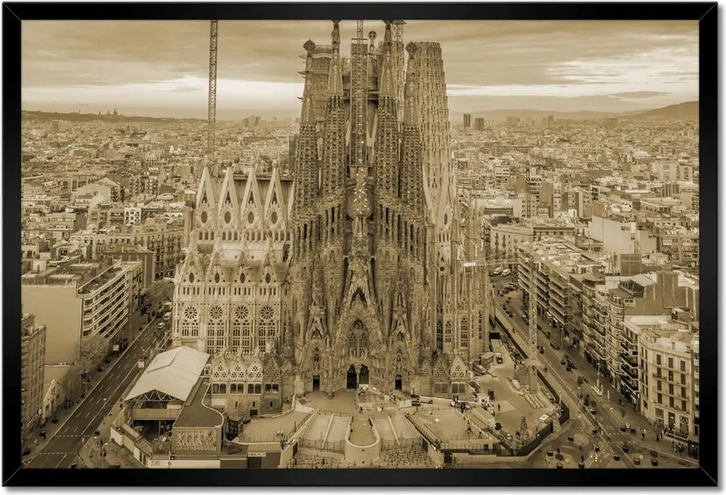 Poszterek keretben 60x40 Napsütéses nap Barcelona