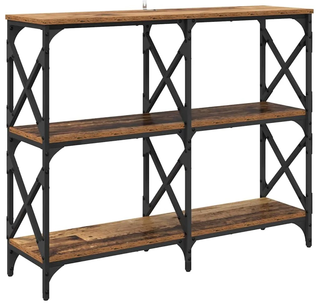 vidaXL Konzolasztal Öreg fa 100 x 28 x 80,5 cm Faanyag