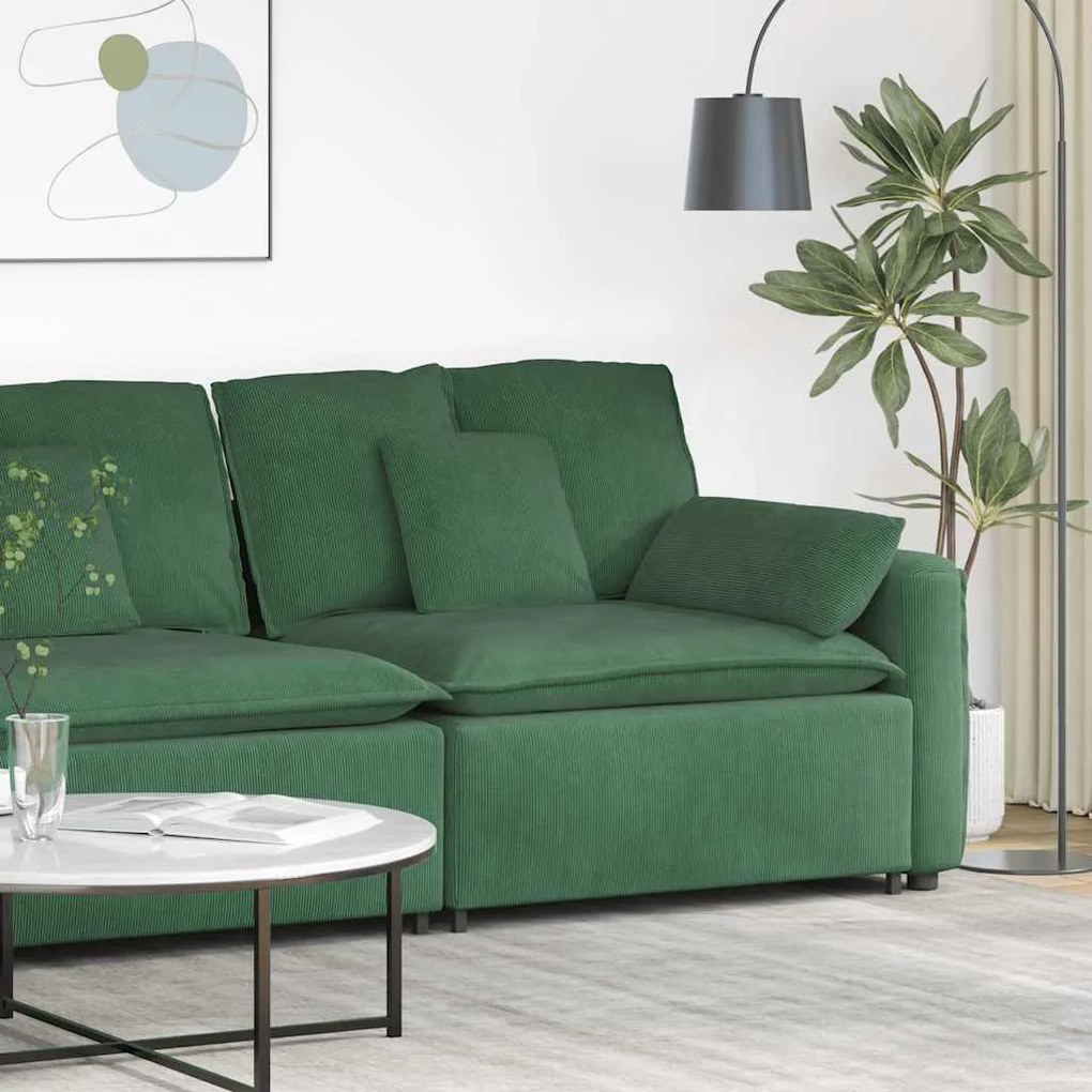 dzsungel zöld moduláris kanapé karfás végmodul párnákkal 100 cm