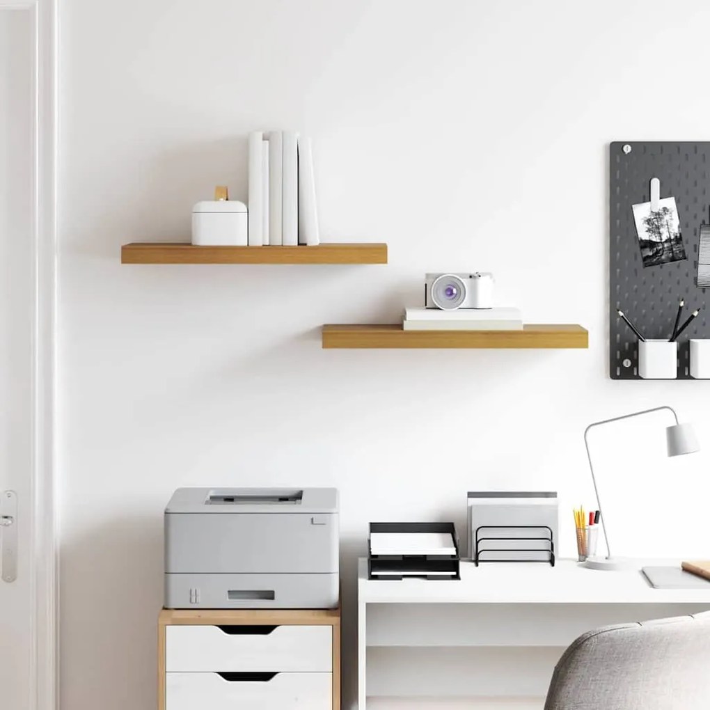 Falpolc Falra szerelhető 2 pcs Bézs 60 x 23,5 x 4 cm Faanyag