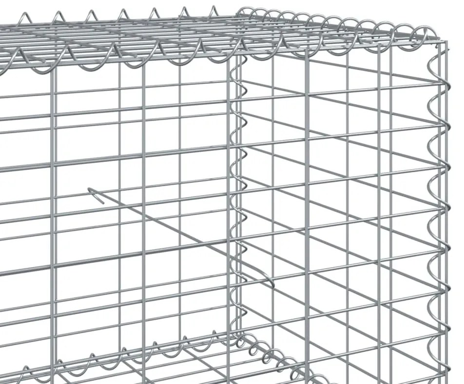 horganyzott vas gabion kosár fedéllel 700 x 100 x 50 cm