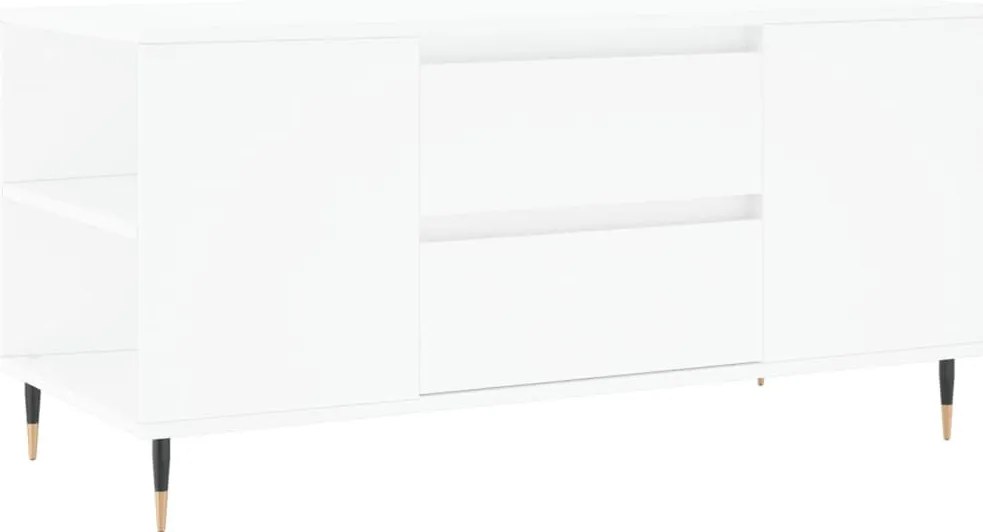 Fehér szerelt fa dohányzóasztal 102x44,5x50 cm