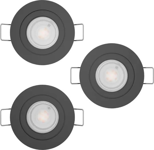 Eglo 902265 - SZETT 3x LED beépíthető mennyezeti spotlámpa BARRANCO LED/4,8W/230V fekete