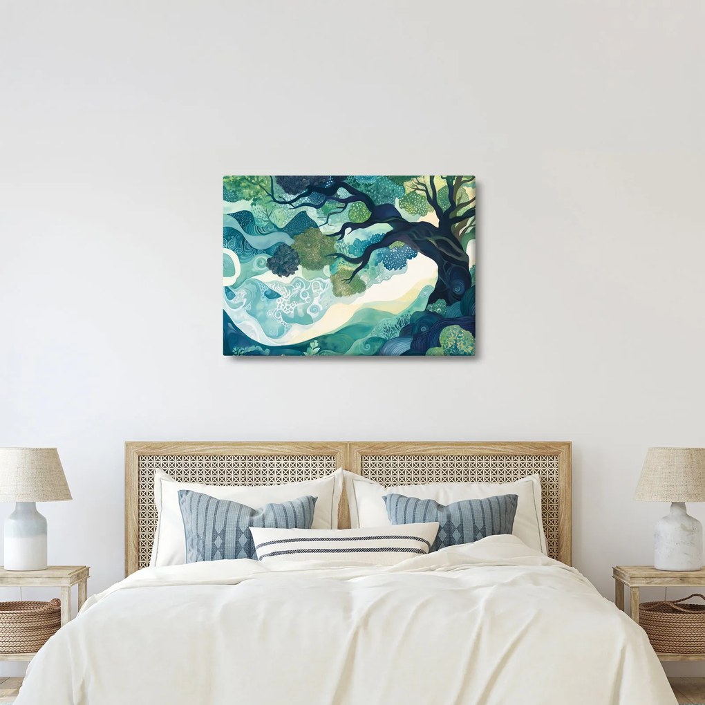 Kép – Az életfa zöld lombkoronája (70x50 cm)