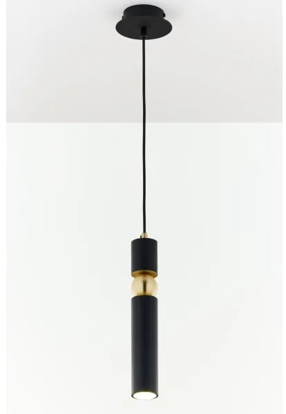 Jupiter 2003 - Csillár zsinóron ALAS 1xGU10/10W/230V fekete/arany