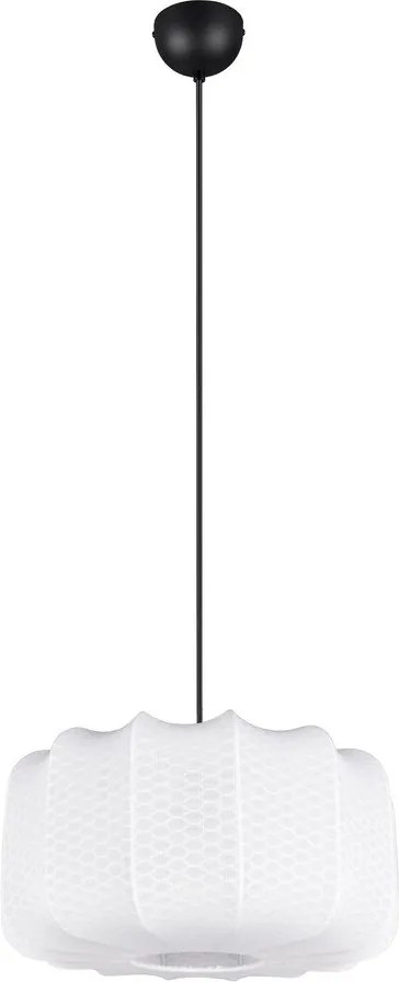 Fehér fém függőlámpa textil búrával ø 40 cm Madleine – Reality