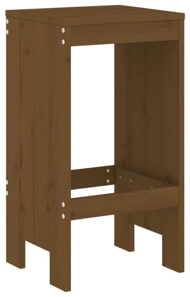 2 db mézbarna tömör fenyőfa bárszék 40x36x75 cm
