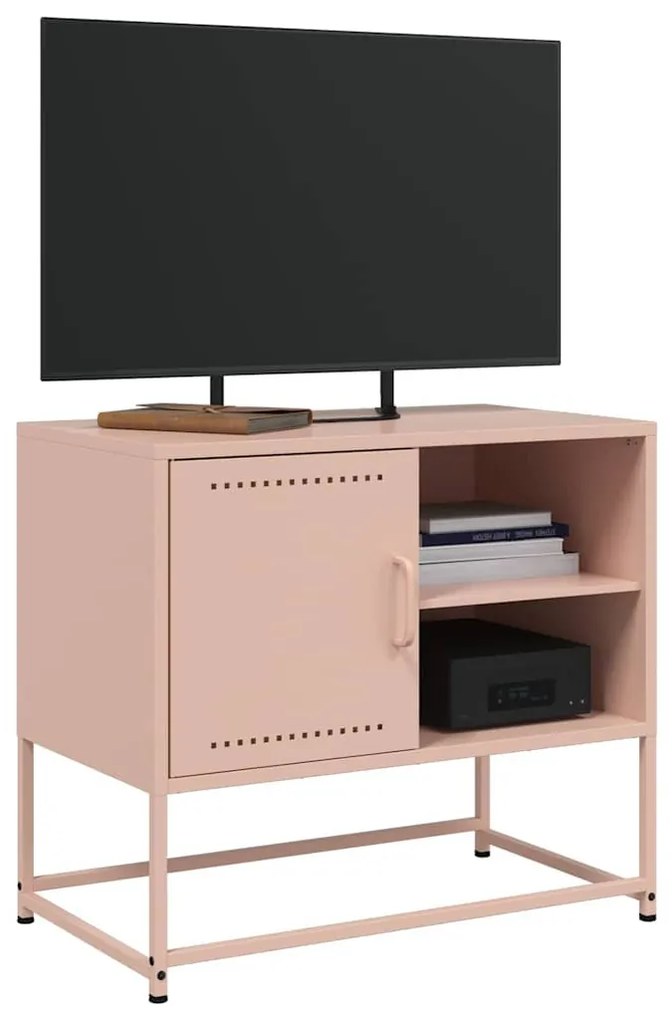 rózsaszín acél TV-szekrény 68 x 39 x 60,5 cm
