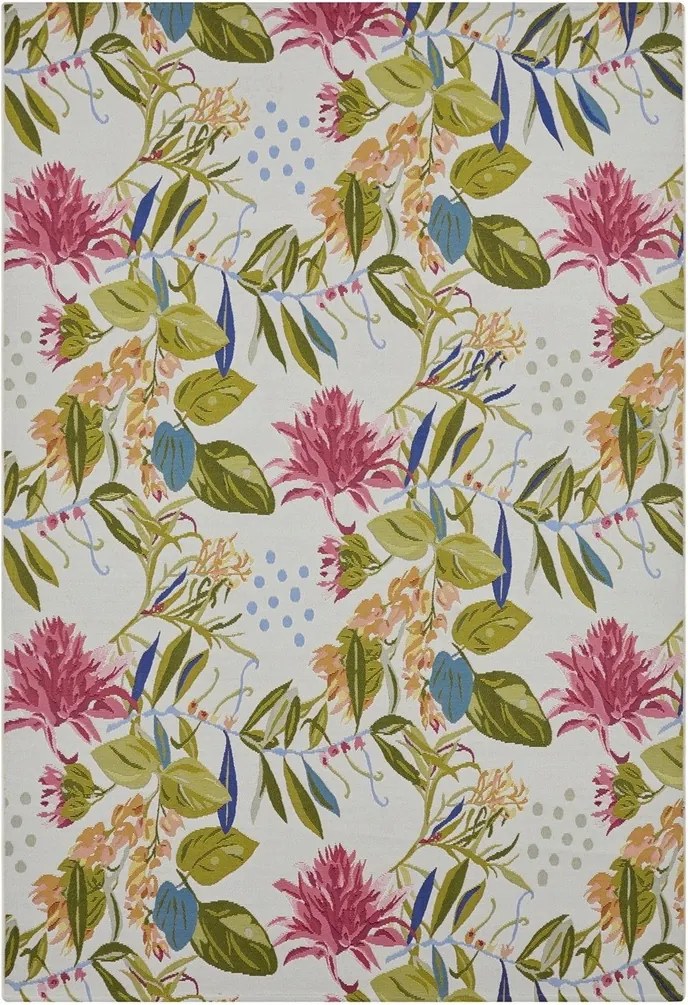 Szőnyeg, konyhai futószőnyeg 80x165cm, lapos szövésű, színes virágmintás