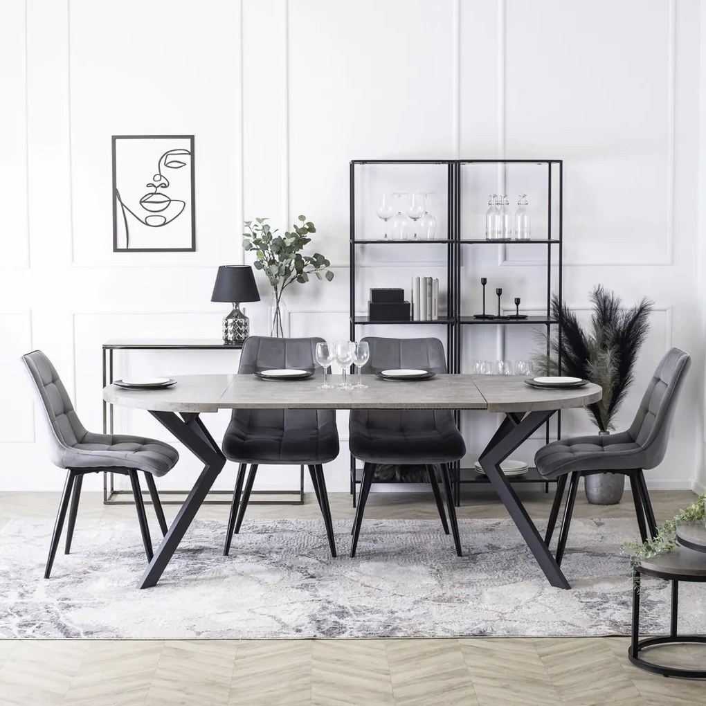 Szék szürke színben, bársony kárpittal. RIO