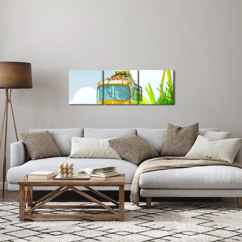 Kép - Utazás a trópusokra (órával) (90x30 cm)