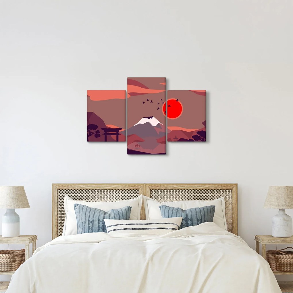 Kép - A Fuji-hegy illusztrációi (90x60 cm)