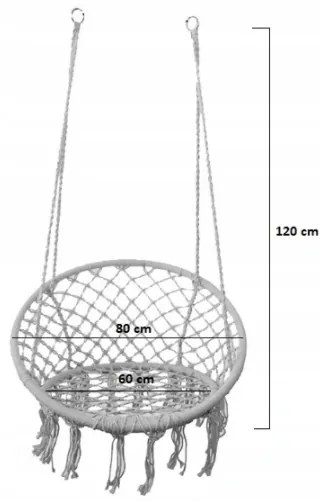 Felfüggeszthető hintaszék CREAM LUXURY párnával