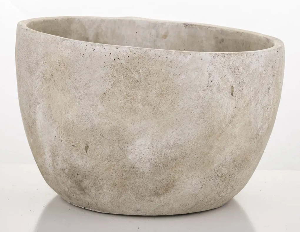 Cyrus design görög stílusú emberi arcot ábrázoló cement virágtartó kaspó szürke 17,5x28x30cm