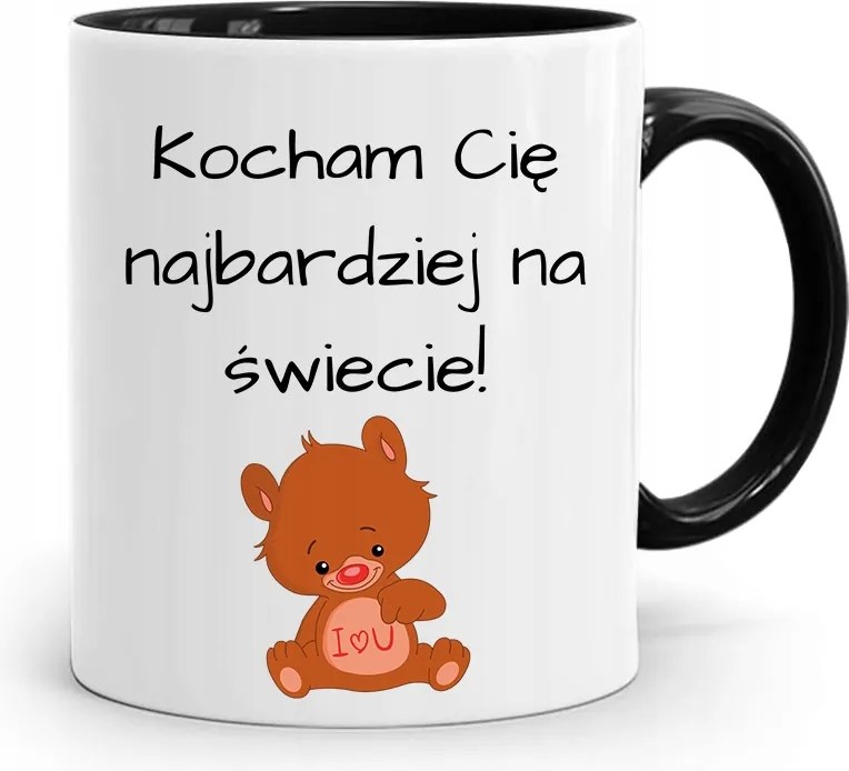 Bögre Ajándék Fekete Fiúnak Szeretlek nyomott mintával