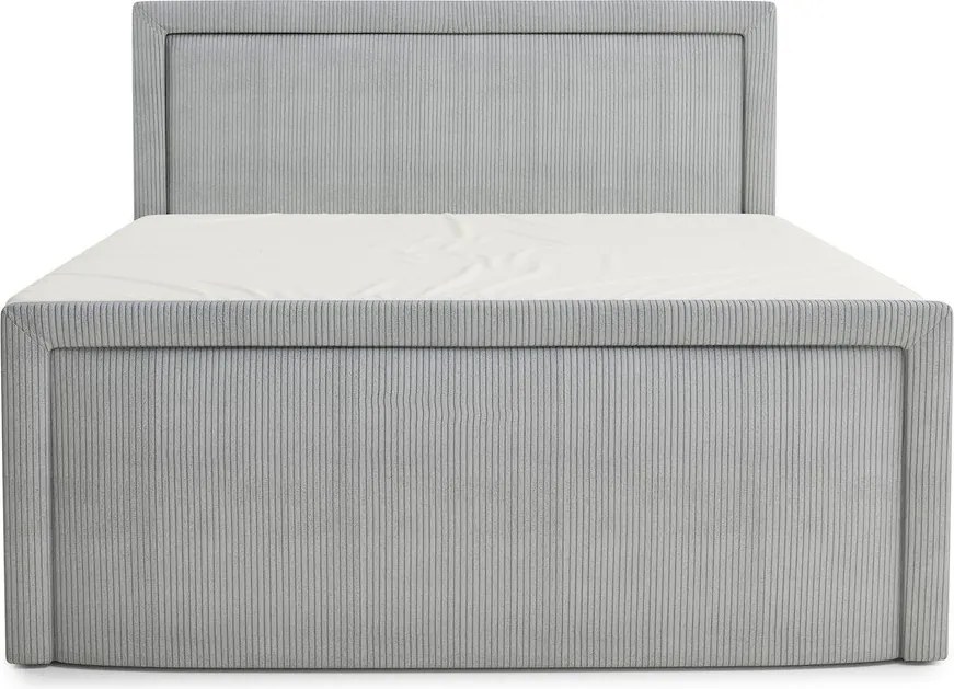 Szürke ágyneműtartós boxspring ágy 200x200 cm Fresco – Maison de Rêve