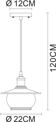 Globo 69030 Függeszték, bronz , üveg, ø: 220, H:1200, exkl. 1xE27 60W 230V