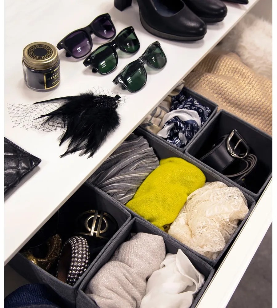Drawer 3 db-os szürke rendszerező szett - Bigso Box of Sweden