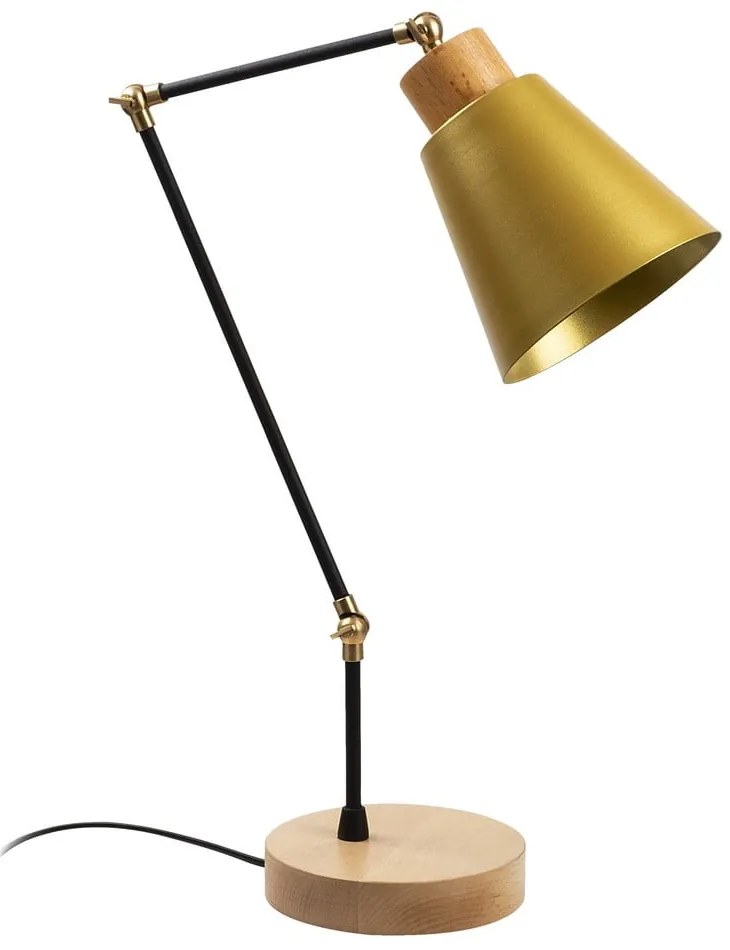 Sárga-fekete asztali lámpa fém búrával (magasság 52 cm) Manavgat – Opviq lights