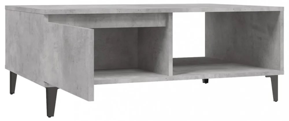betonszürke szerelt fa dohányzóasztal 90 x 60 x 35 cm