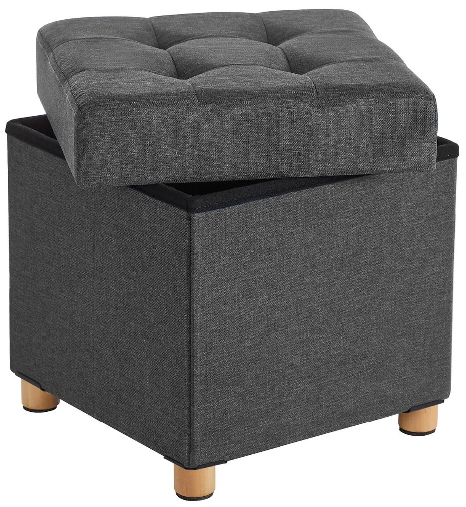 OTO lábas tárolós puff, 38x38x40cm, antracit SongmicsHome
