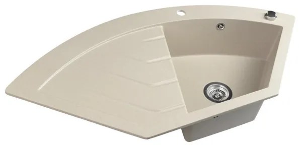 Sapho - Sarok konyhai mosogató 114x57,5 cm gránit/bézs