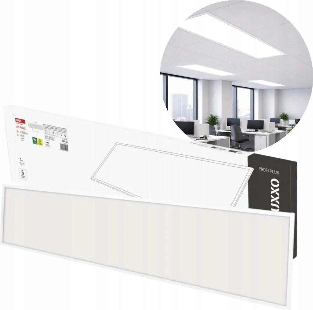 Led panel 30x120 süllyesztett fehér alacsony Ugr téglalap alakú Plafon Emos Luxxo