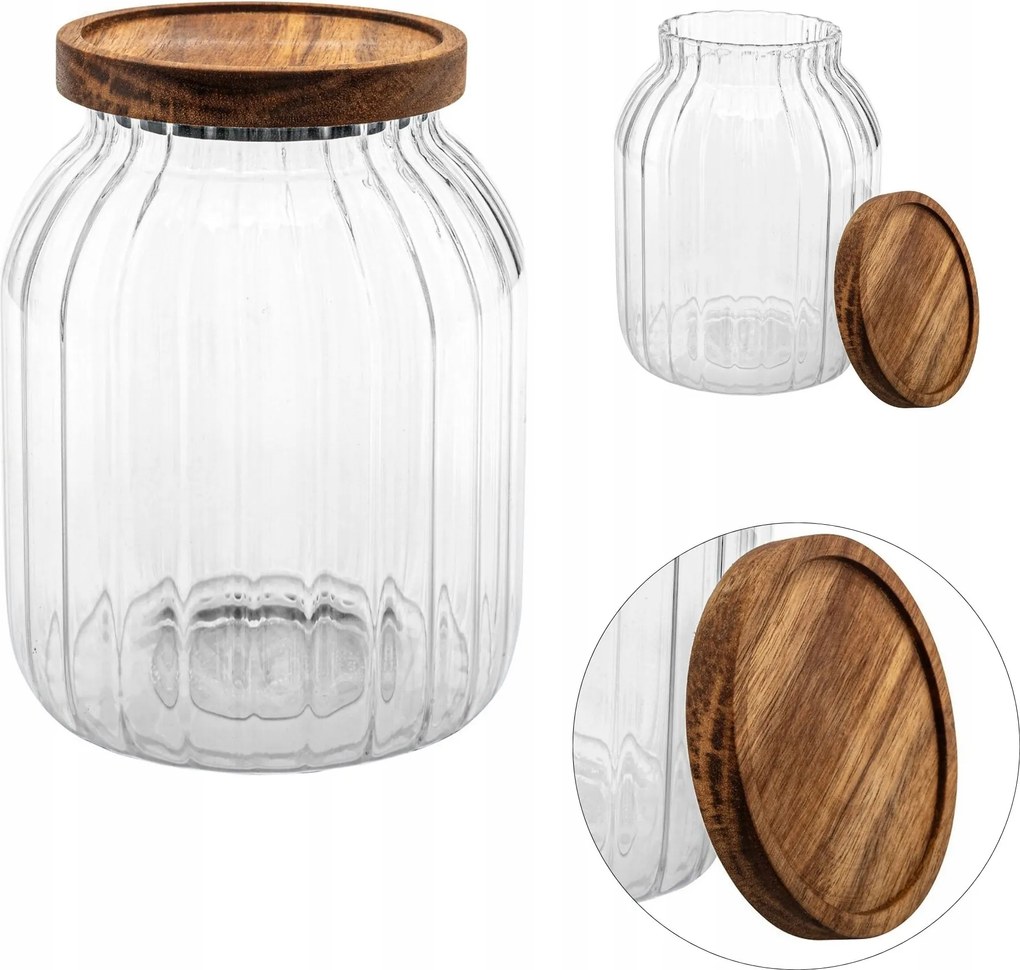 Üveg Befőttesüveg 2 L-es ömlesztett ételtároló edény fedővel tészta