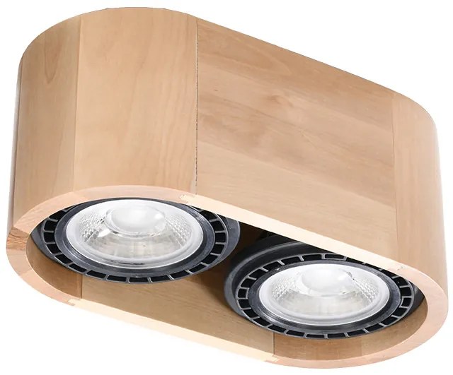SOLLUX SL-0914 BASIC Hengeres Mennyezeti Lámpa Természetes Fa GU10 IP20
