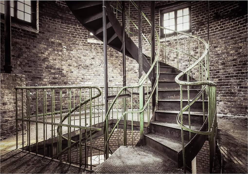 Fotótapéta Spirál Perspektíva Tégla Fém Loft Industrial 350x250 +ragasztó