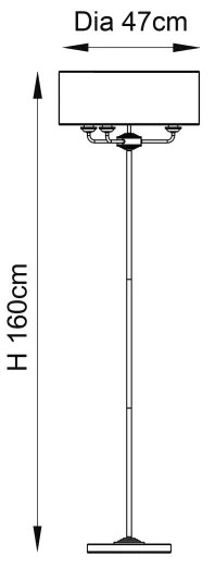 Endon 94378 - Állólámpa HIGHCLERE 1xE14/40W/230V szürke/fényezett króm