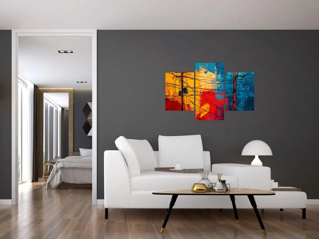 Kép - Absztrakt elektromos vezetékek (90x60 cm)