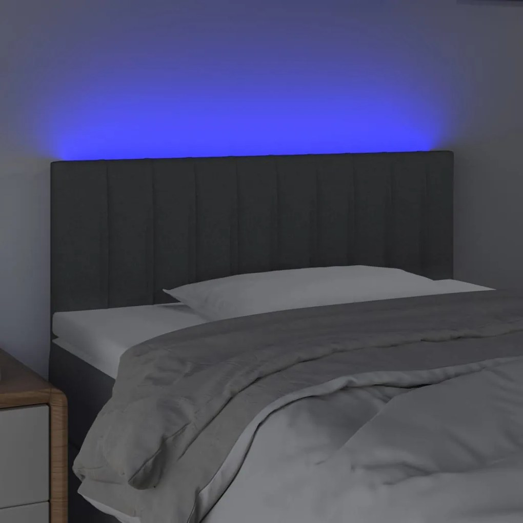 sötétszürke szövet LED-es fejtámla 80 x 5 x 78/88 cm