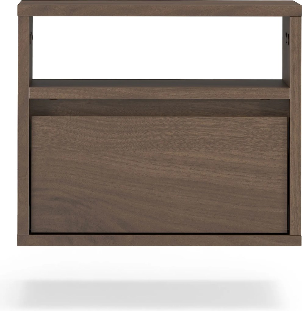 Zolia fali éjjeliszekrény 40 cm fiókkal - elegáns dió