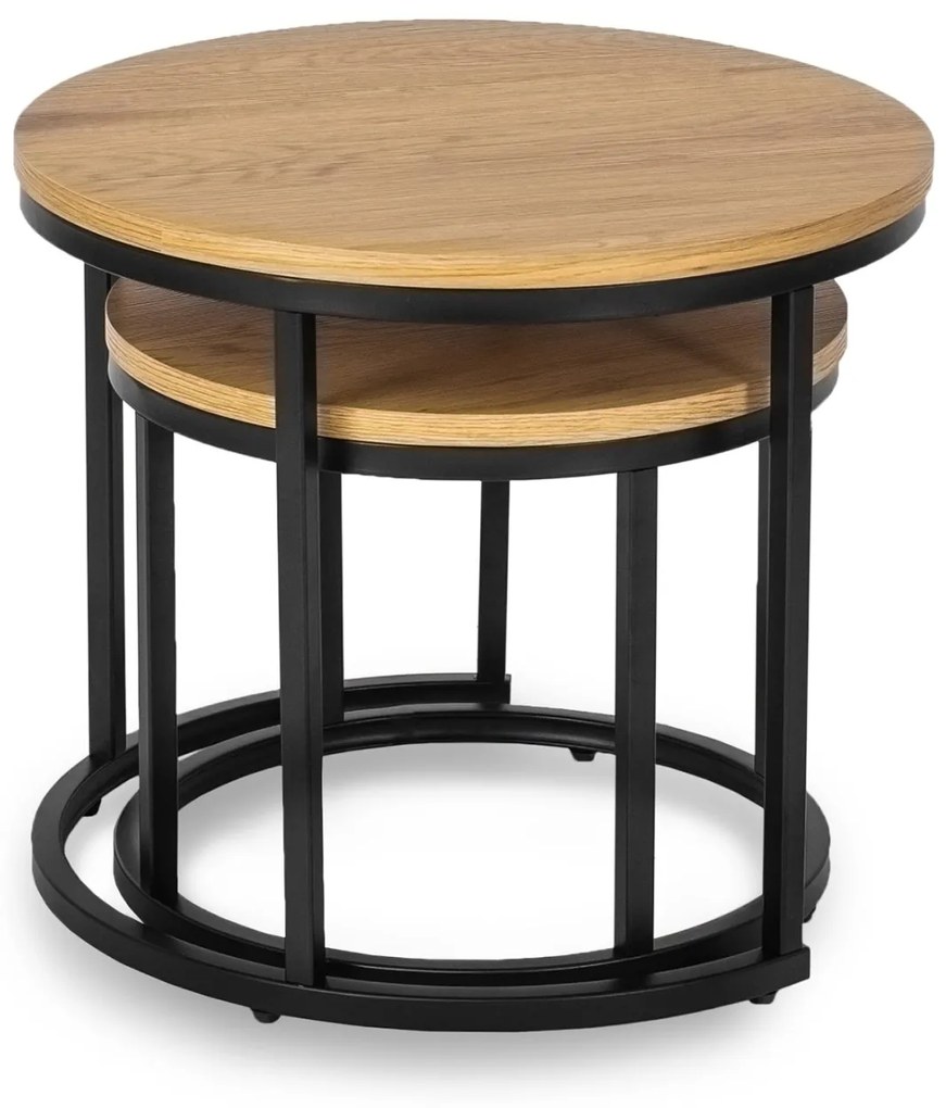 Dohányzóasztal Szett Aranytölgy Színben DELIA