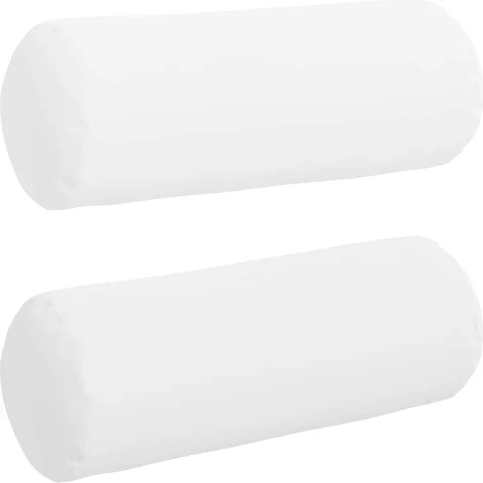 vidaXL Hengerpárnák 2 pcs Fehér Ø 25 x 70 cm szövet