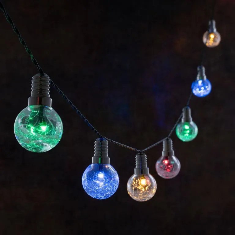 Garthen Napelemes fénylánc 10 LED 345 cm meleg fehér/ színes