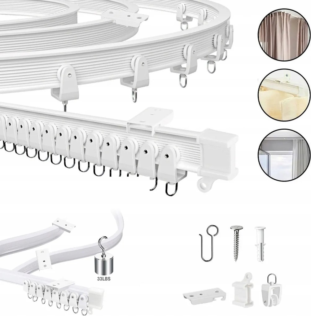 Rugalmas Függönykarnis Mennyezetre Vagy Falra Függönysín 5M Hajlítható