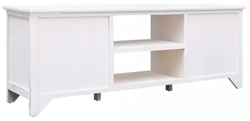 antik fehér tömör császárfa TV-szekrény 108 x 30 x 40 cm