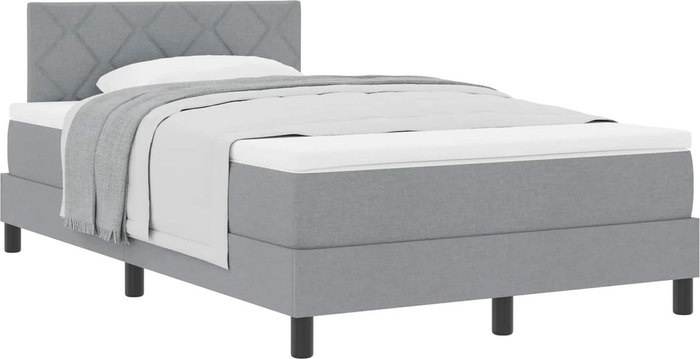 vidaXL Boxrugós ágy matracmal Világosszürke 120 x 200 cm szövet