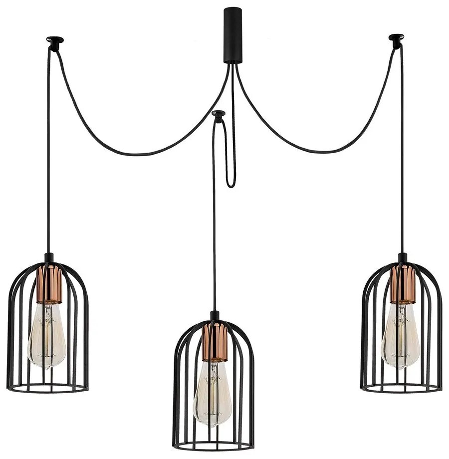 Pamukkale fekete függőlámpa 3 izzóval - Opviq lights